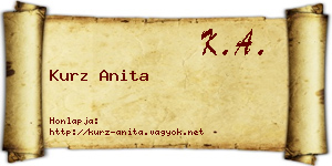 Kurz Anita névjegykártya